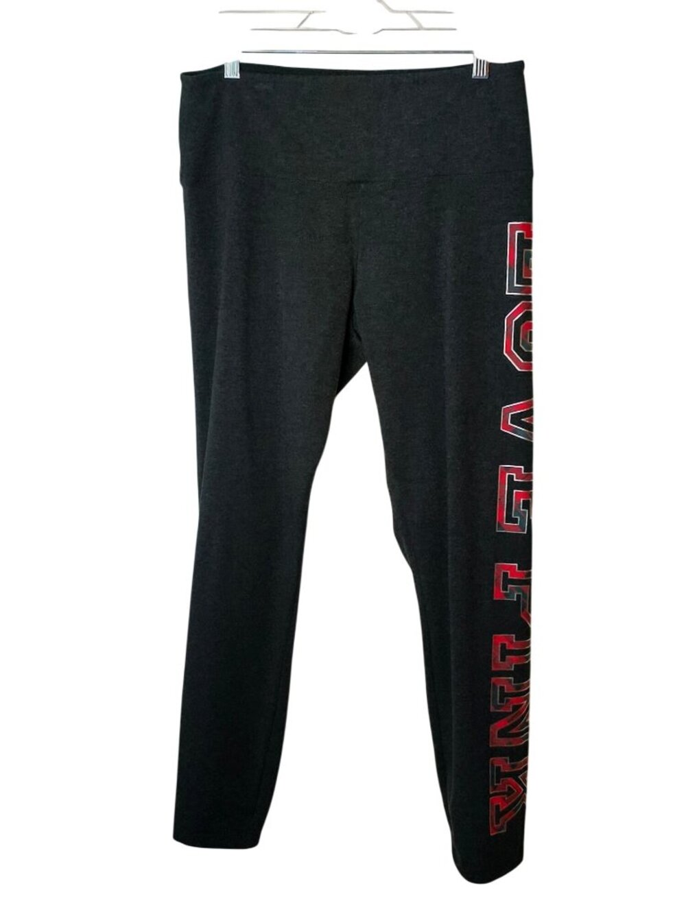 PINK Victorias Secret XL Leggings Love Pink Black Soft Stretch High-Waist Active
